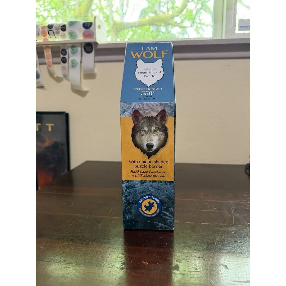 I Am Wolf Head-Shaped Jigsaw Puzzle - Complete 550 Pieces